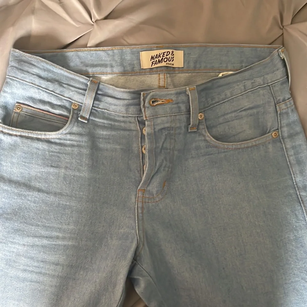 Naked & Famous Denim Light Blue Skinny Jeans - Picture 2 of 5
